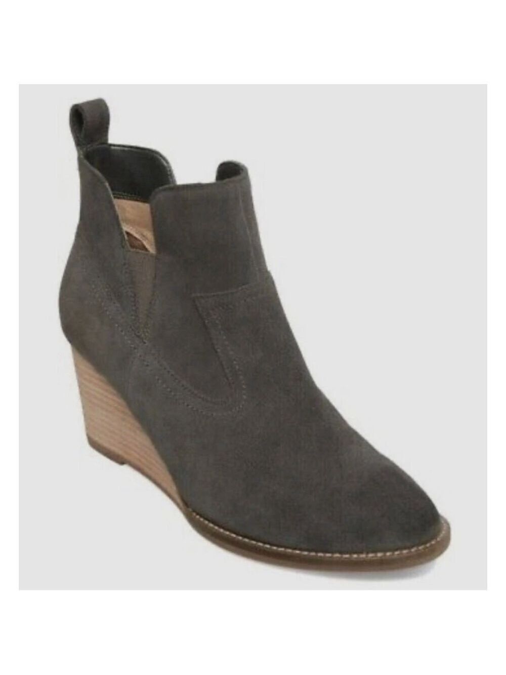 Blondo Irving Waterproof Gray Suede Wedge Heels Ankle Boots size 8